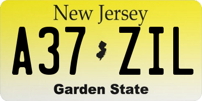 NJ license plate A37ZIL