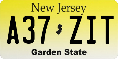 NJ license plate A37ZIT