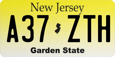 NJ license plate A37ZTH