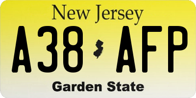 NJ license plate A38AFP