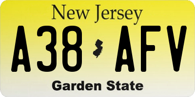 NJ license plate A38AFV