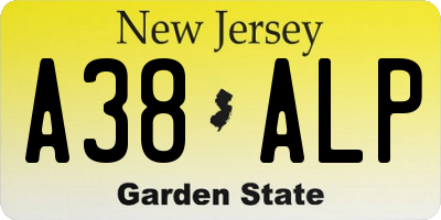 NJ license plate A38ALP