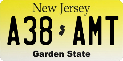 NJ license plate A38AMT