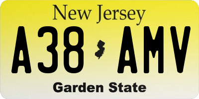 NJ license plate A38AMV