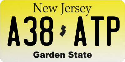 NJ license plate A38ATP