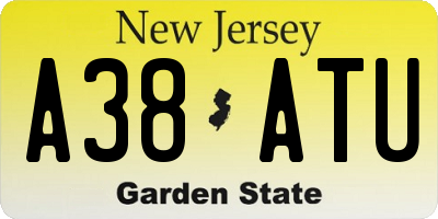NJ license plate A38ATU