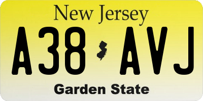 NJ license plate A38AVJ