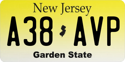 NJ license plate A38AVP