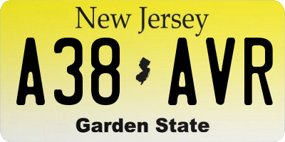 NJ license plate A38AVR