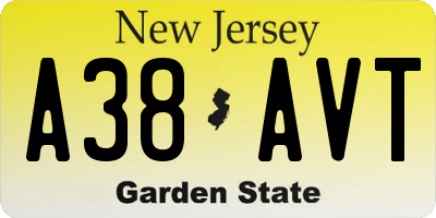 NJ license plate A38AVT