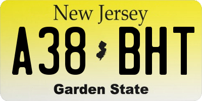 NJ license plate A38BHT
