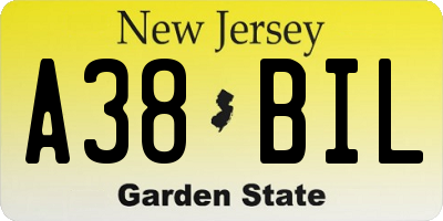 NJ license plate A38BIL