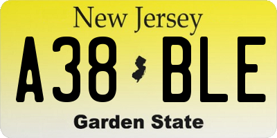 NJ license plate A38BLE