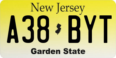 NJ license plate A38BYT