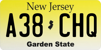 NJ license plate A38CHQ