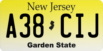 NJ license plate A38CIJ