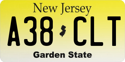 NJ license plate A38CLT