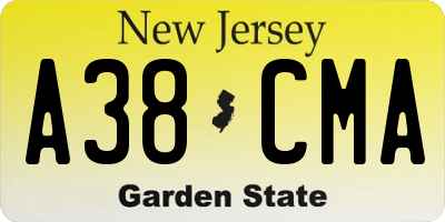 NJ license plate A38CMA