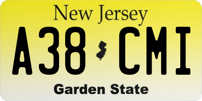 NJ license plate A38CMI