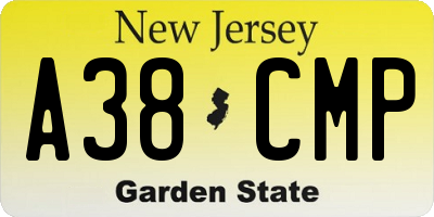 NJ license plate A38CMP