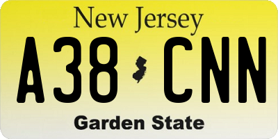 NJ license plate A38CNN