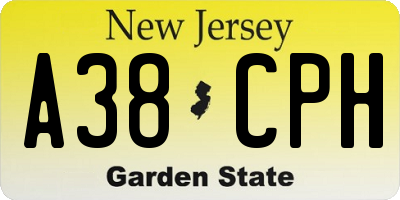 NJ license plate A38CPH