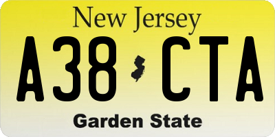 NJ license plate A38CTA