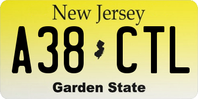 NJ license plate A38CTL