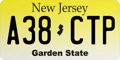 NJ license plate A38CTP