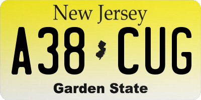 NJ license plate A38CUG