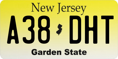 NJ license plate A38DHT