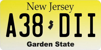 NJ license plate A38DII