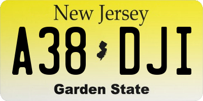 NJ license plate A38DJI