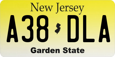 NJ license plate A38DLA