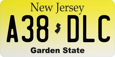 NJ license plate A38DLC