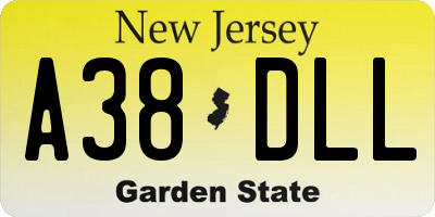 NJ license plate A38DLL