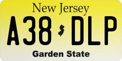 NJ license plate A38DLP