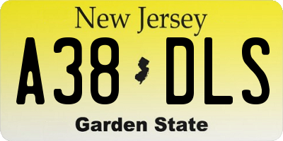 NJ license plate A38DLS
