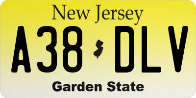 NJ license plate A38DLV