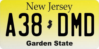 NJ license plate A38DMD