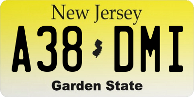 NJ license plate A38DMI