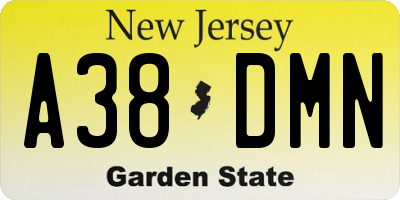 NJ license plate A38DMN