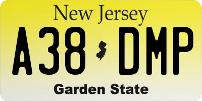 NJ license plate A38DMP