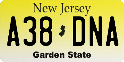 NJ license plate A38DNA