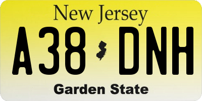 NJ license plate A38DNH