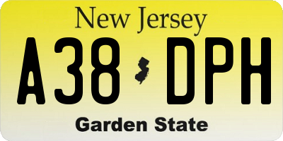 NJ license plate A38DPH
