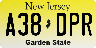 NJ license plate A38DPR