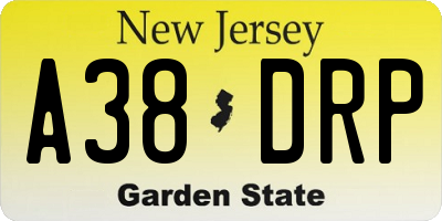 NJ license plate A38DRP