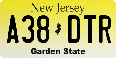 NJ license plate A38DTR