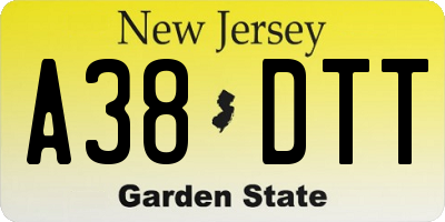 NJ license plate A38DTT